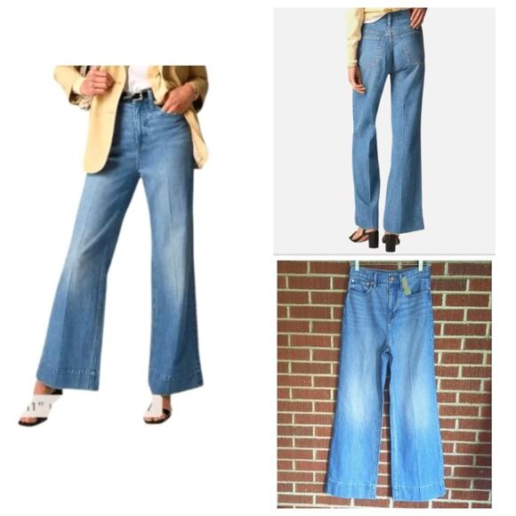 J.Crew NWT Wide Leg High Rise Denim Trouser Jeans Women's 27 NEW J Crew - Picture 1 of 13